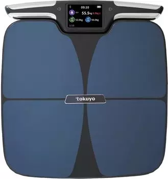 Датчик состава тела Tokuyo Возраст тела Весы Висцеральный жир Здравоохранение Процент жира Процент мышц Основной обмен веществ Скелетные мышцы тёмно-синий