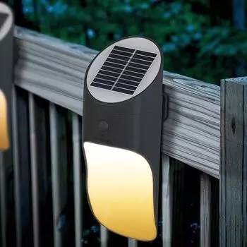 Датчик светодиодный солнечный настенный светильник водонепроницаемый IP65 наружное освещение дорожка сад забор украшение настенный светильник Warm White чёрный