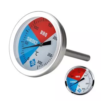 Датчик температуры 0-300 градусов Цельсия, термометр для приготовления пищи из нержавеющей стали для барбекю, барбекю серебряный