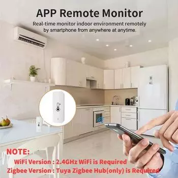 Датчик температуры и влажности Tuya/ZigBee WiFi для умного дома, умная жизнь, работа с голосовым управлением Alexa Google Assistant