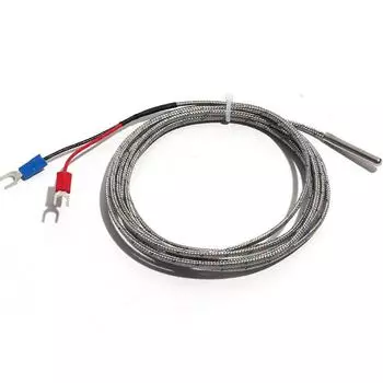 Датчик температуры термопары K-типа, 1 м, устойчивый к высоким температурам металлический экранированный провод, простой голый жирный датчик 1M Cable length