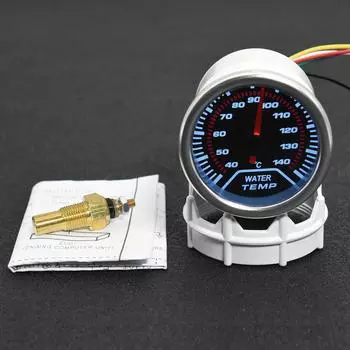 Датчик температуры воды с дымчатым покрытием 40-140 52 мм с адаптером для соединения датчиков температуры шланг 26 мм-40 мм для гоночного автомобиля на бензине 12 В