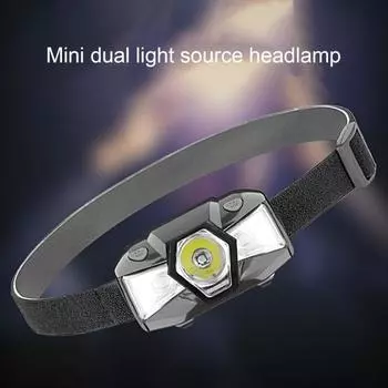 Датчик уличного освещения, двойные фонари, двойные переключатели, регулировка 90 градусов, 3 режима освещения, легкий светильник высокой яркости COB, лампа для ночной рыбалки чёрный