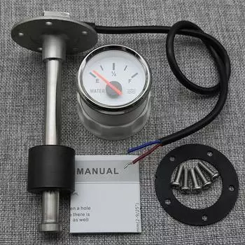 Датчик уровня воды 0~190 Ом + указатель уровня воды 2 52 мм с красной подсветкой, датчик уровня воды 100-500 мм для автомобиля, лодки, автофургона 9-32 В