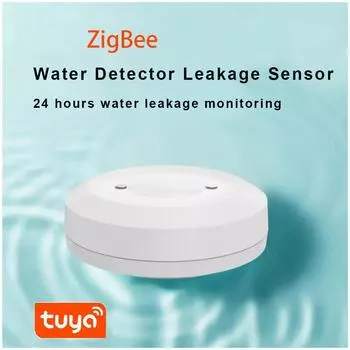 Датчик утечки воды Tuya Zigbee с мобильным мониторингом и сигнализацией Zigbee flooding