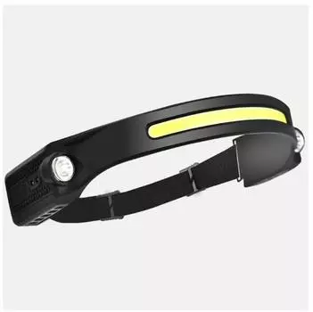 Датчик волн Cob Силиконовый налобный фонарь для езды на открытом воздухе с зарядкой через USB, светодиодный фонарь с мощным светом One Size
