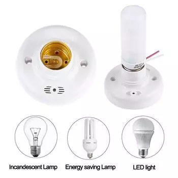 Датчик задержки, цоколь лампы E27, винтовой светильник, адаптер, патрон светодиодной лампы для лестницы в коридоре