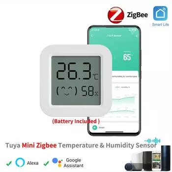 Датчики температуры и влажности Mini ZigBee с компактным дизайном и долговечными батареями для систем автоматизации умного дома