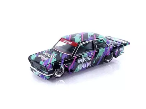 Datsun 510 Pro Street HKS V1 Black Green Limited Edition литая модель автомобиля Kaido House KHMG068 1/64 зелёный