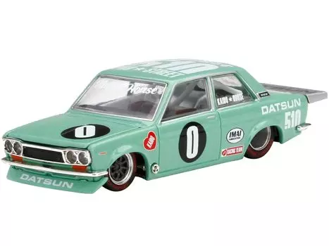 Datsun 510 Pro Street KDO510 светло-зеленый Jun Kaido House Special литая модель автомобиля True Scale Miniature (Дизайн Имаи) 1/64 зелёный