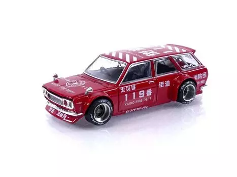 Datsun 510 Wagon RHD Akakaido Fire Department Imai Kaido House Special Diecast Model Car True Scale Miniatures KHMG020 (Правая ручка) #119 (июнь