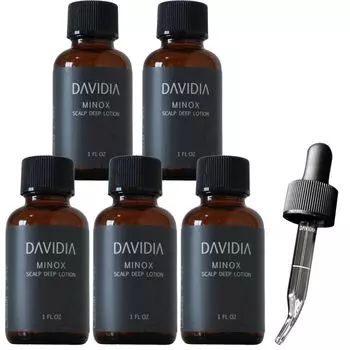 DAVIDIA Minox Minoxidil Hair Growth Scalp Care Tonic Minox Minoxidil Derivative Гипоаллергенное средство для роста волос на ранней стадии кожи головы Набор на первые 100 дней чёрный