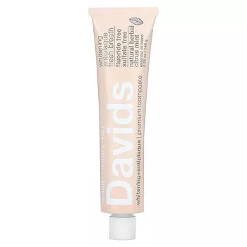 Davids, Premium Toothpaste, Whitening + Tartar Removal, Natural Herbal Citrus Mint, 5.25 oz (149 g)