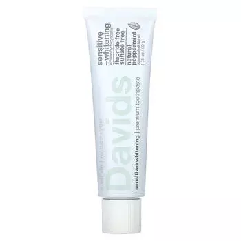Davids, Зубная паста премиум-класса, отбеливающая для чувствительных зубов, натуральная перечная мята, 1,75 унции (50 г)