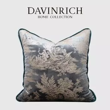 DAVINRICH Итальянские резные цветочные жаккардовые наволочки винтажные состаренные роскошные наволочки для патио дивана садовый домашний декор