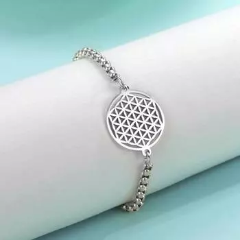 Dawapara полый цветок жизни подвески браслет из нержавеющей стали шкатулка цепочка браслеты дружбы подарок для женщин
