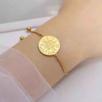 Давапара Тетраграмматон Имя Бога Браслет-пентакль для женщин Нержавеющая сталь Волшебная благословенная пентаграмма Соломона Амулет