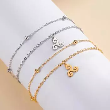 Dawapara Triskele тройной спиральный браслет-подвеска Трискелион символ кельтский амулет из нержавеющей стали женские украшения