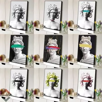 Дэвид абстрактное искусство Скульптура Микеланджело Минимальный реализм Холст Плакат Главная Настенная живопись Декор комнаты Фрески Печатает фотографии 21x30cm No Frame