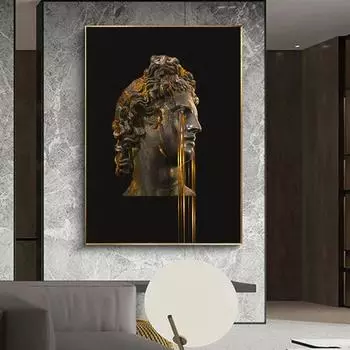 Давид Греция Скульптура Ангела Холст Картина Настенное Искусство Скандинавская Статуя Искусство Плакат Принт Для Гостиной Современный Домашний Декор Эстетический (с рамкой) 15*20cm(with frame)