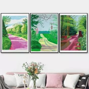 Дэвид Хокни из «Прихода весны в Уолдгейте», настенная живопись, холст, картина, принт, постер для гостиной, домашний декор, без рамки 21cm30cm NoFrame