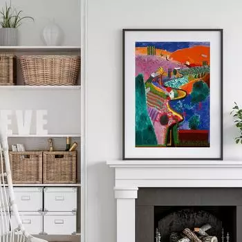 Дэвид Хоукни Николс Каньон Работы Выставка Винтаж Холст Плакат Абстрактная Живопись Настенная Картина Для Гостиной Декор Безрамный 21cm30cm NoFrame