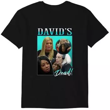 Дэвид мертв, Смешная унисекс футболка «Большой брат», Мем «Дэвид мертв», Футболка-посвящение, Смешная футболка с мемом в подарок, Телевизионный юмор, Футболка «Большой брат», Классическая футболка S