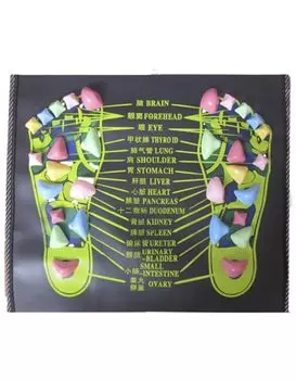 Давление на стопу Усталость стопы Стресс Точка давления Кровообращение Стимулирующий коврик, Подошва, Массаж, Уход, Восстановление, Облегчение, Стимуляция, (3535см) чёрный