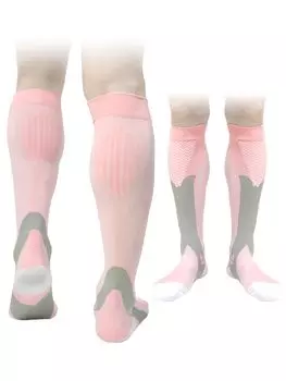 Давление сжатия голени на пол с помощью активного сильного быстрого увлажнения футбола УФ-защита от УФ-излучения [Новая модель] поддержка, 3-ступенчатая поддержка, [Контролируемая] розовый