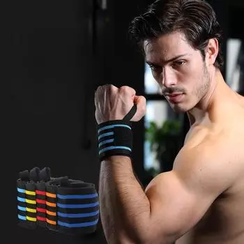 Давящая повязка на запястье для занятий спортом, фитнесом, тяжелой атлетикой, баскетболом, турником, жесткой повязкой с защитой от скручивания синий