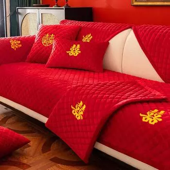 Daxi Свадебный праздник Подушка для дивана Четыре сезона Универсальная свадебная красная высококачественная крышка для дивана Простая современная подушка для свадьбы 70*70cm