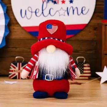 Day Independence Delightful Themed Gnome Figurine Rudolf For Festive Home Or Event Decoration Day Velvet Hat Male