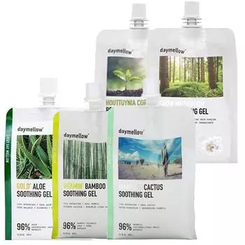 [daymellow] Успокаивающий гель Houttuynia Cordata/Snow Mushroon/Vitamin Bamboo/Gold Aloe/Diamond Cactus Soothing Gel 300g Houttuynia Cordata
