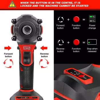 DayPlus 2 в 1 беспроводной ударный гайковерт, 1/2-дюймовый драйвер, бесщеточный ударный пистолет, электрический гайковерт 2500 об/мин, максимальный крутящий момент 1500 Нм + аккумулятор UNITED KINGDOM