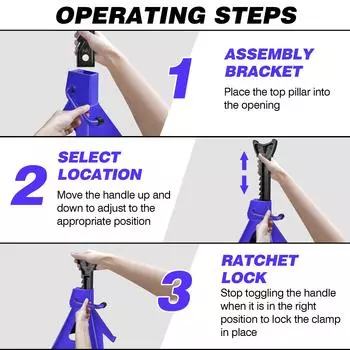 DayPlus 2pc 3 Ton Heavy Duty Steel Axle Stands for Car Van, 9-Stage Adjustable Range of 290-430mm Repair Lifting Tool Jack Stand UNITED KINGDOM