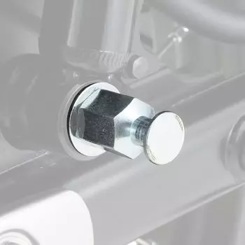 Daytona 26378 Крюк для мотоциклетной подставки для мини-байков (Monkey/CT125 и т.д.), Совместимый с болтом M10 двойной амортизатор, шпульная гайка, серебристый, 2 шт.