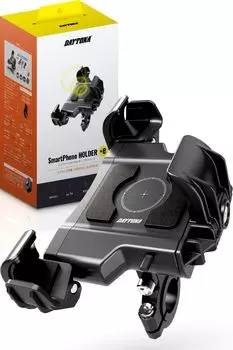 Daytona Держатель для смартфона на мотоцикле, беспроводная зарядка, совместимый со стандартом Qi, макс. мощность 15 Вт, совместим с держателем для смартфона 40047 iPhone/Android +e