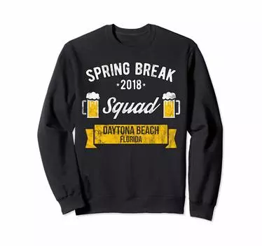 Daytona Florida 2018 Spring Break Party Sweatshirt Beach, чёрный