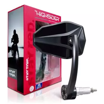 Daytona HIGHSIDER 15168 Мотоциклетное зеркало на руль, 1 шт., Адаптер в комплекте, Внутренний диаметр руля: