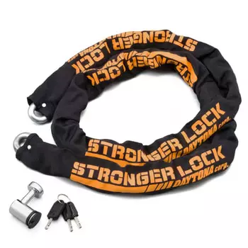 Daytona Motorcycle Chain Lock 12mm Steel Alloy Compatible with Disc Lock Key with LED Light Stronger Chain Lock 2.0m 31236