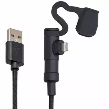 Daytona Motorcycle Charging Cable 20cm USB-A & Lightning Compatible with iPhone MFi Certified L-shaped Connector 15610