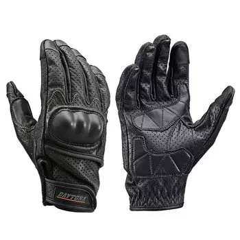 Daytona Motorcycle Gloves Genuine Leather Hard Protector Smartphone Compatible Cow Leather Punching Mesh Protector Gloves Black L Size 18913 чёрный