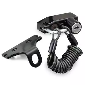 Daytona Motorcycle Helmet Lock for Mirror (M10) Wire Lock (1200mm) Included Helmet Holder 79399