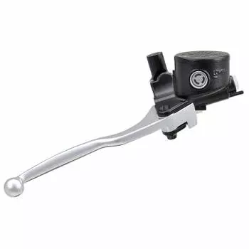 Daytona NISSIN Motorcycle Retro Brake Master Cylinder Horizontal 14mm Black Body/Buff Clear Lever Round Integrated Tank 74753
