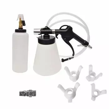 DAYUAN Pneumatic Brake Fluid Bleeder Tool with 4 Master Cylinder Adapters 90-120 PSI. …
