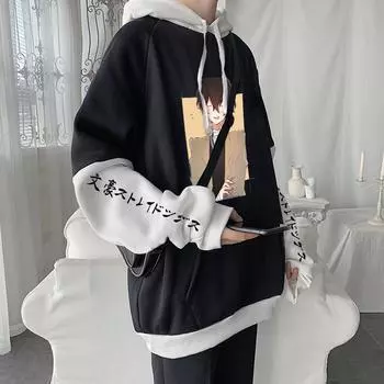 Дазай Осаму Бунго бродячие собаки толстовки на молнии аниме графический принт готическая уличная одежда мужская мода негабаритные теплые куртки на молнии пальто S чёрный