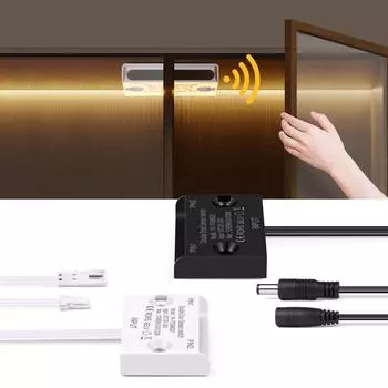 DC12-24V Дверной выключатель ИК-датчик приближения Двойной датчик открытия/закрытия двери ВКЛ. Светодиодный выключатель освещения для шкафа-купе Управление гардеробом
