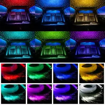 DC12V 16W RGBW автомобильные крыши Star Lights APP волоконно-оптический звездный потолочный светильник 200~550 шт. для звездного неба оптоволоконный атмосферный свет