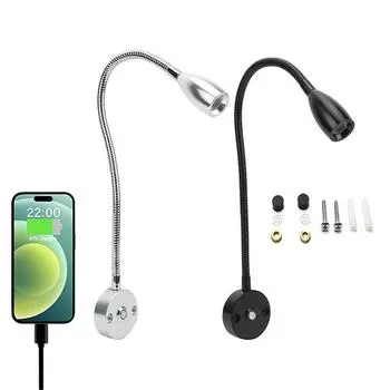 DC12V 24V светодиодный светильник для чтения с регулируемой яркостью, 40 см, длинный гибкий штатив, настенный светильник для кемпера, фургона, прицепа, грузовика, лодки, внутреннего освещения