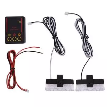 DC12V 2 светодиодных беспроводных пульта дистанционного управления вспышкой для автомобиля, грузовика, полицейского света, красного и синего мигающего стробоскопа, светодиодный предупреждающий свет жёлтый
